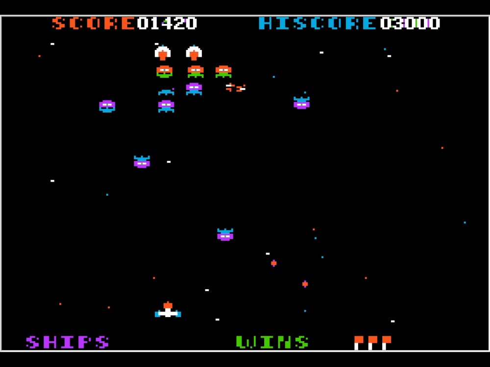 Gameplay of Alien Rain for Apple II